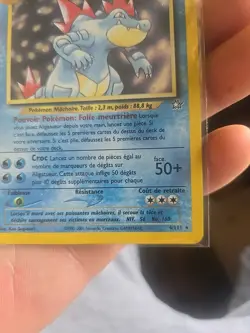 French Pokemon Neo Genesis Feraligatr 4/111 Holo Rare Vintage WOTC Card EX - Image 2