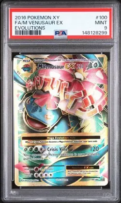 2016 POKEMON XY EVOLUTIONS #100 FULL ART/M VENUSAUR EX PSA 9 - Image 1