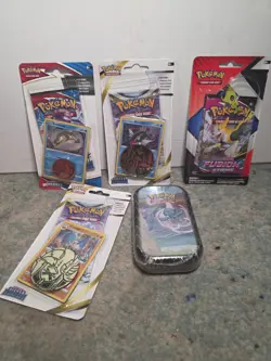 Pokemon TCG Sword And Shield Sealed Product Lot Boosters And Tin - Image 1