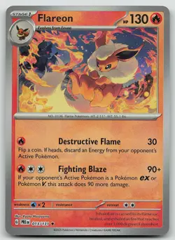 Pokemon Flareon (Poke Ball Pattern) 013/131 Prismatic Evolutions Rare Holo NM - Image 1