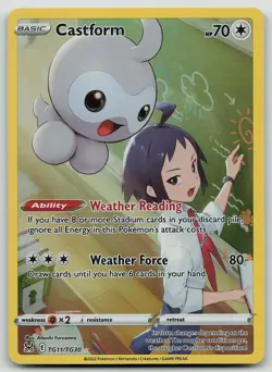 Pokemon Castform TG11/TG30 Lost Origin Trainer Gallery Holo NM - Image 1