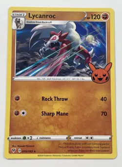 Pokemon TCG Lycanroc Vivid Voltage 095/185 Regular Trick or Trade NM - Image 1