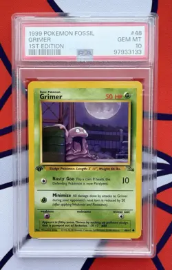 Grimer Fossil 1st Edition #48/62 PSA 10 - Image 1