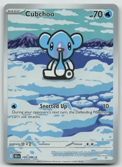 Pokemon Cubchoo 109/086 Black Bolt Illustration Rare Holo NM - Image 1