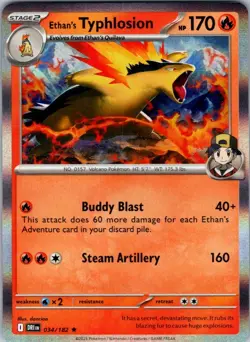 Ethan's Typhlosion 034 Destined Rivals Rare Pokemon Holo Near Mint - Image 1