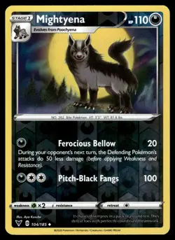 MIGHTYENA - 104/185 Uncommon Vivid Voltage Pokemon Reverse Holo NM - Image 1