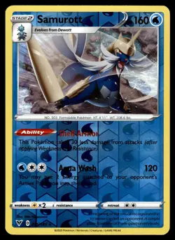 SAMUROTT - 035/185 Rare Vivid Voltage Pokemon Reverse Holo NM - Image 1