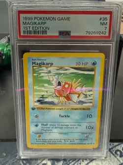 Pokemon Magikarp 35/102 Base Set 1st Edition Shadowless Vintage PSA 7 - Image 1