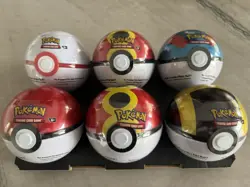 6 x Pokemon TCG Pokeball Tins - 18 Booster Packs Factory Sealed Costco - Image 1