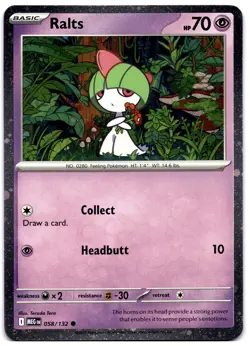 Ralts Cosmos Holo 058/132 Pokemon TCG Mega Evolution Promo Holo MINT NM - Image 1