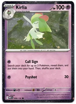 Kirlia Cosmos Holo 059/132 Pokemon TCG Mega Evolution Promo MINT NM - Image 1