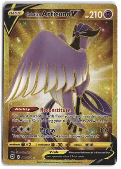 Galarian Articuno V 181/172 Secret Rare Brilliant Stars Pokemon Holo NM - Image 1