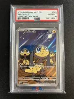 Pokemon - Helioptile Illustration Rare 143/132 GEM MINT PSA 10 Mega Evolutions - Image 1