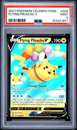 2021 POKEMON CELEBRATIONS #006 FLYING PIKACHU V PSA 9 - Image 1