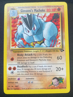 Pokemon TCG Gym Challenge Giovanni's Machoke 42/132 Vintage WOTC (NM/LP) - Image 1