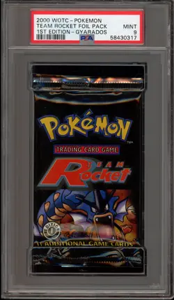 Pokemon Team Rocket 1st Edition Gyarados Art Authentic Sealed Booster Pack PSA 9 - Image 1