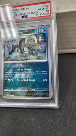 2025 HOUNDOOM MASTER BALL REVERSE HOLO PRISMATIC EVOLUTIONS POKEMON PSA 10 #063 - Image 3