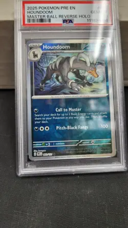 2025 HOUNDOOM MASTER BALL REVERSE HOLO PRISMATIC EVOLUTIONS POKEMON PSA 10 #063 - Image 4