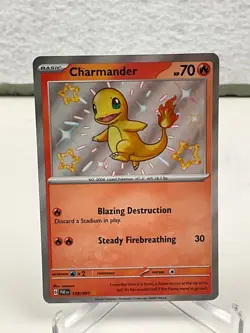 Pokemon Card Charmander 109/091 Shiny Rare Holo SV Paldean Fates - Image 1