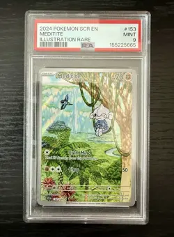 Pokemon TCG Meditite Illustration Rare Card Stellar Crown #153/142 - Image 1