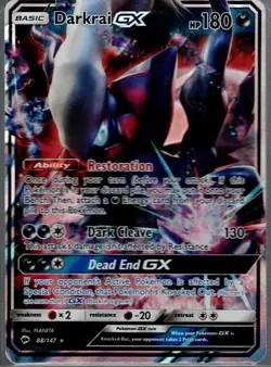 Darkrai GX 88/147 Holo GX Rare Burning Shadows Pokemon Holo Near Mint - Image 1