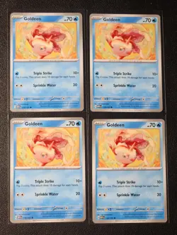 4x Goldeen 118/165 Pokemon card SV 151 common NM - Image 1