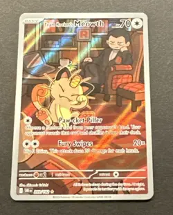2025 POKEMON SCARLET VIOLET DESTINED RIVALS TEAM ROCKETS MEOWTH ILLUSTRAT. RARE - Image 3