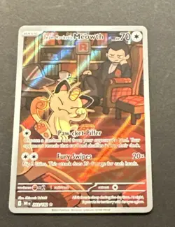 2025 POKEMON SCARLET VIOLET DESTINED RIVALS TEAM ROCKETS MEOWTH ILLUSTRAT. RARE - Image 4