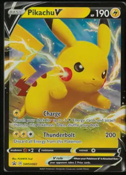 Pikachu V SWSH061 Holo Promo Sword & Shield Promo Pokemon Near Mint - Image 1