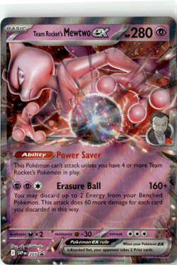 Team Rocket's Mewtwo ex Holo Promo SV: Scarlet & Violet Promo Cards 205 NM - Image 1