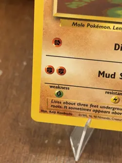 Pokemon TCG Diglett 47/102 Base Set Fight Fighting Symbol Misprint Error Card - Image 4