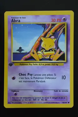 Pokemon TCG ABRA 1ST EDITION FRENCH ABRA Base Set 43/102 NM - Image 1