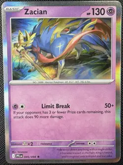 Zacian 045/094 Rare Cosmos holo Phantasmal Flames Pokemon - Image 1
