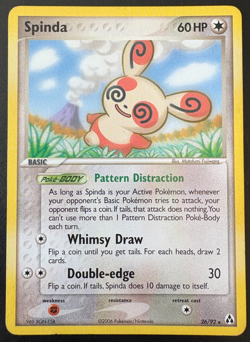 Pokemon TCG Spinda 26/92 Ruby & Sapphire EX Legend Maker Regular LP - Image 1