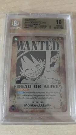 One Piece TCG Monkey.D.Luffy WANTED SP OP13-118 English BGS 10 PRISTINE - Image 1