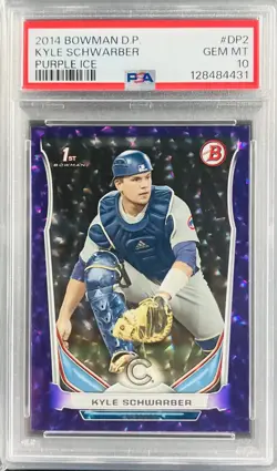 2014 Bowman Draft Purple Ice 13/99 Kyle Schwarber #DP2 PSA 10 GEM MT POP 7!!! - Image 1
