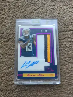 2018 Panini One Keenan Allen Patch Auto /25 #141 Sealed Chargers HOF CANDIDATE - Image 1
