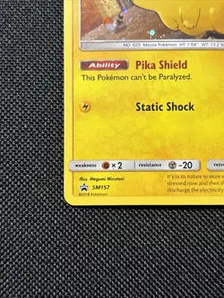 Pokemon Pikachu TCG SM157 Black Star Promo Holo Card Sun & Moon - Image 5