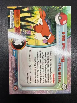 FREE SHIPPING Pokemon Card - Pidgey #16 - Topps - BLUE Logo - Image 2