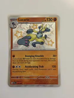 Pokemon TCG Lucario Paldean Fates Shiny Rare Holo Card 174/091 - Image 1