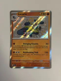 Pokemon TCG Lucario Paldean Fates Shiny Rare Holo Card 174/091 - Image 2