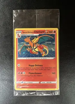 Pokemon Special Delivery Charizard SWSH075 Holo Black Star PROMO SEALED - Image 1