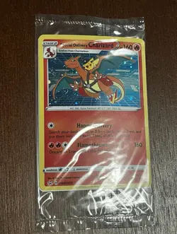 Pokemon Special Delivery Charizard SWSH075 Black Star Promo Sealed SWIRL VID - Image 1