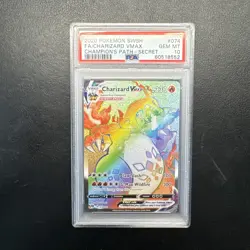 2020 Pokemon Champion's Path 074/073 Charizard Vmax Secret Rainbow rare PSA 10 - Image 2