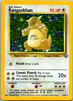 Kangaskhan 5/64 Holo Rare Jungle Pokemon Unlimited Holo Lightly Played - Image 1
