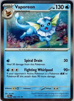 Vaporeon 022/131 Holo Rare Prismatic Evolutions Pokemon Holo Near Mint - Image 1