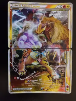Pokemon Entei & Raikou Legend 90/95 + 91/95 (both) HGSS Unleashed Holofoil LP - Image 1