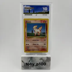 Pokemon Ponyta 60/102 Base Set #60 1999-2000 PERFECT SUBS - POP 22 - ACE 10 - Image 1