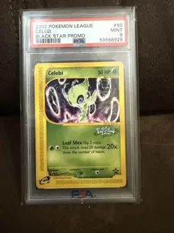 2002 Pokemon League Celebi Black Star Promo #50 PSA 9 MINT - Image 1