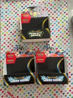 2 x Chaos Rising / 1 x Perfect Order - Empty Pokemon TCG Booster Display Box - Image 1